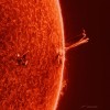 Pictured, a large multi-pronged solar prominence was captured extending from chaotic sunspot region AR 3664 out into space, just one example of the particle clouds ejected from this violent solar region.