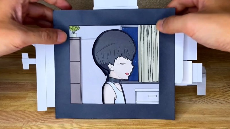 shinrashinge - très joli « paper art » - Le garçon-loup qui vit la lune