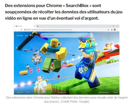 Un malware dans Chrome cible le jeu Roblox - Le Monde Informatique