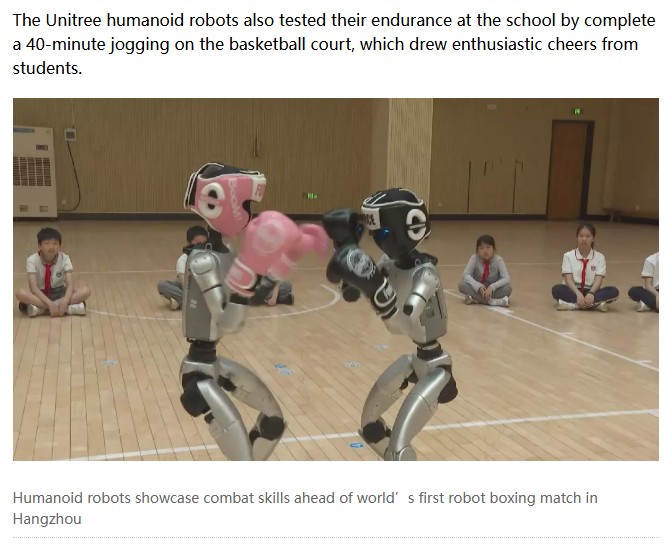 bastillepost -  Humanoid robots showcase combat skills ahead of world’s first robot boxing match in Hangzhou