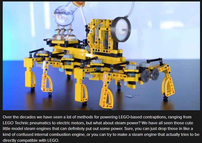 hackaday - Making Steam-Powered LEGO Machines