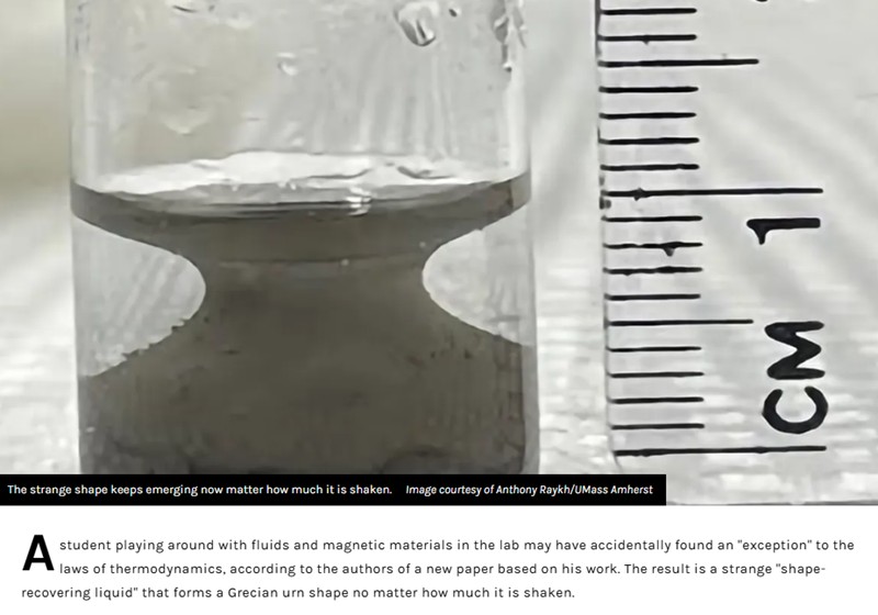 iflscience - Shape-Recovering Liquid May Be An Exception To The Laws Of Thermodynamics
