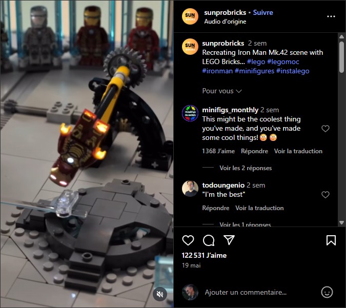 sunprobricks - Recreating Iron Man Mk.42 scene with LEGO Bricks