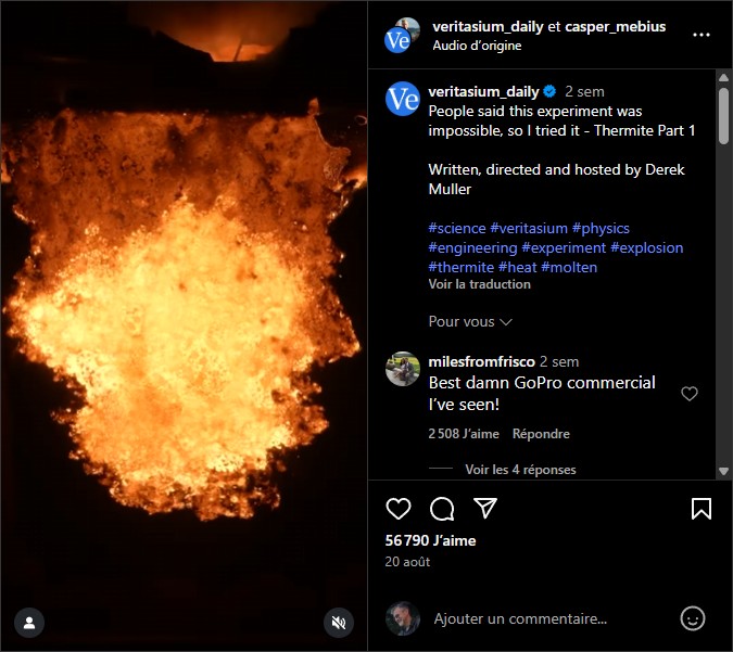 veritasium_daily - Thermite et slow motion