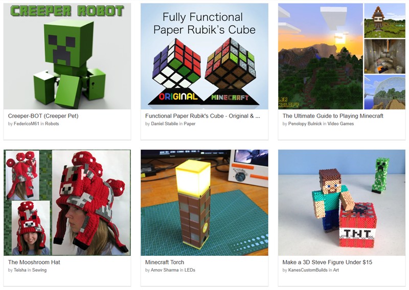 instructables - DIY Minecraft Projects
