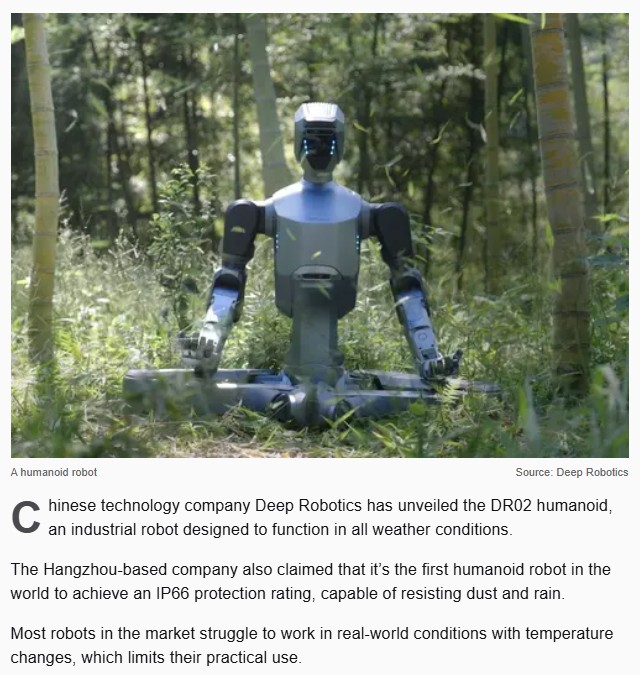 interestingengineering - Video: China unveils ‘world’s first’ humanoid robot that resists dust, rain, heat