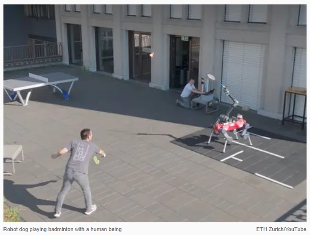 interestingengineering - un robot Suisse plutôt doué au badminton  - ANYmal