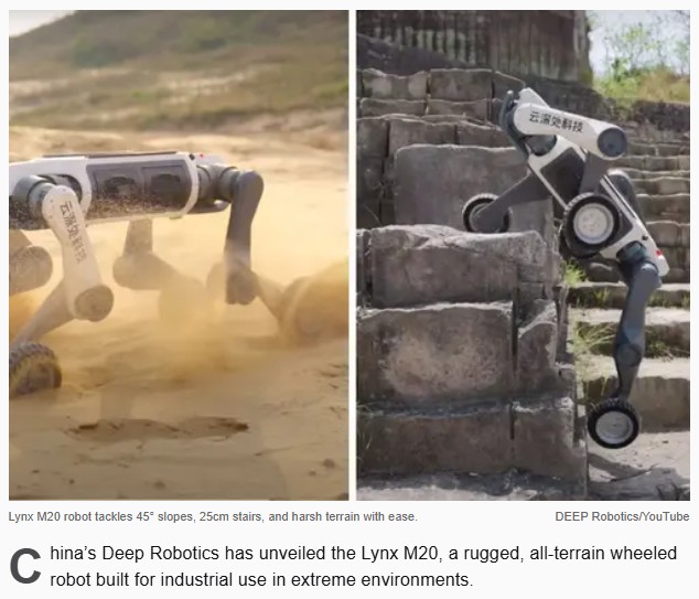 interestingengineering - Deep Robotics has unveiled the Lynx M20, a rugged, all-terrain wheeled robot built for industrial use in extreme environments