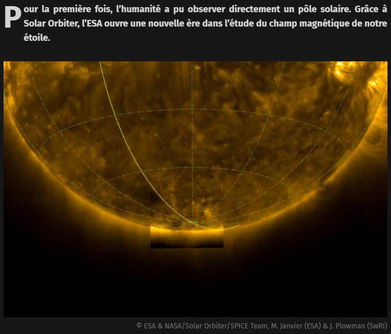 JDG - « Une nouvelle ère pour la science solaire » : l’ESA capture les premières images d’un pôle du Soleil