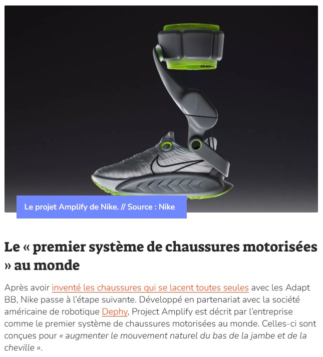 numerama - Project Amplify, sa première chaussure motorisée, ainsi que la gamme Nike Mind, inspirée des neurosciences