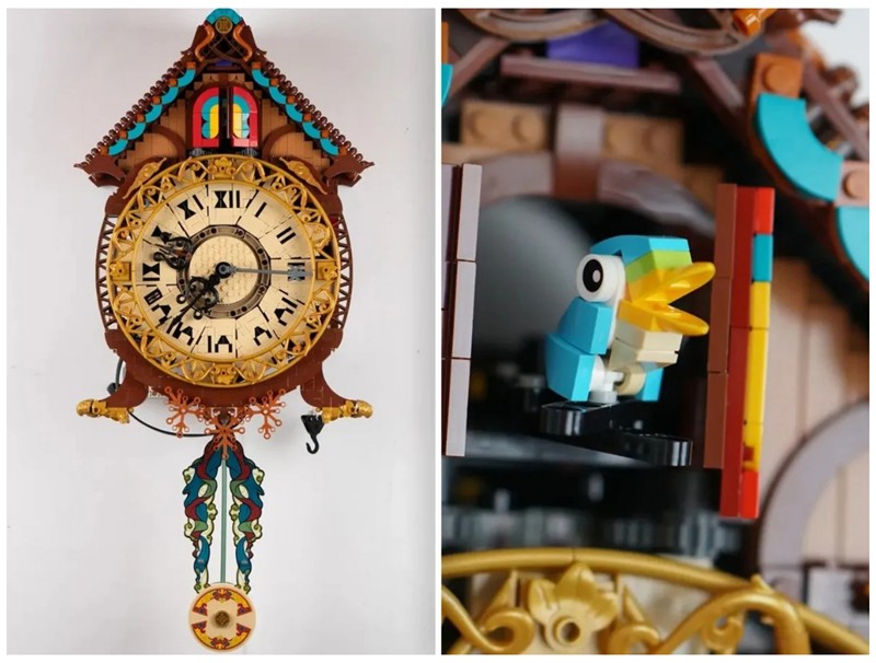 yankodesign - Fully Functional LEGO Cuckoo Clock Has a Self-Winding Design, Pendulum, and Pop-out Cuckoo Bird