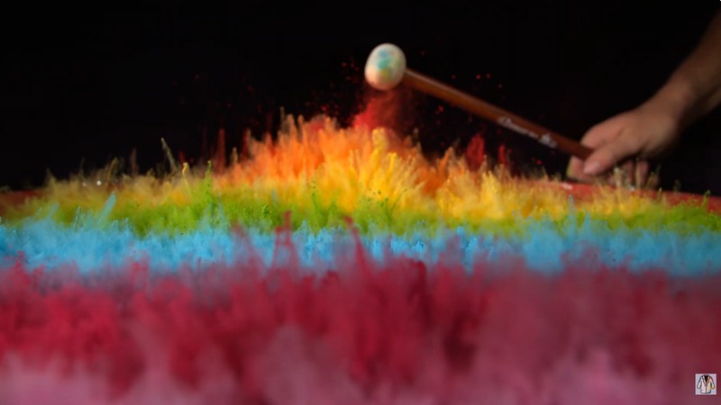 Paint Shockwaves on Drum with Robot Camera at 10,000 FPS - The Slow Mo Guys