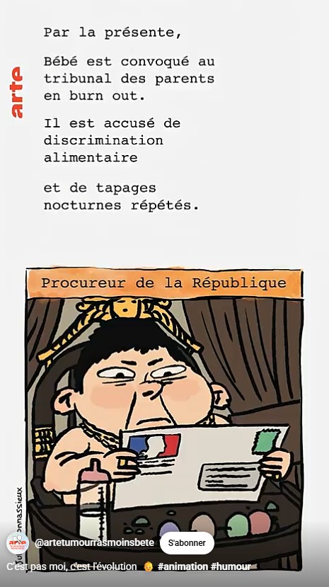 artetumourrasmoinsbete - C'est pas moi, c'est l'évolution - les cris de bébé