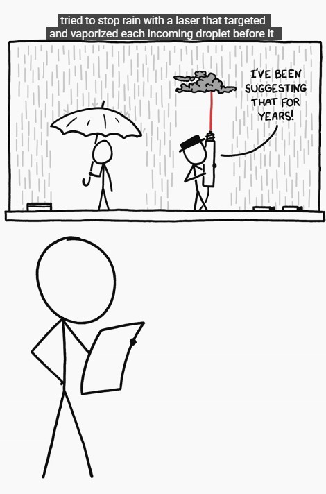 xkcd - Could you use a laser as an umbrella