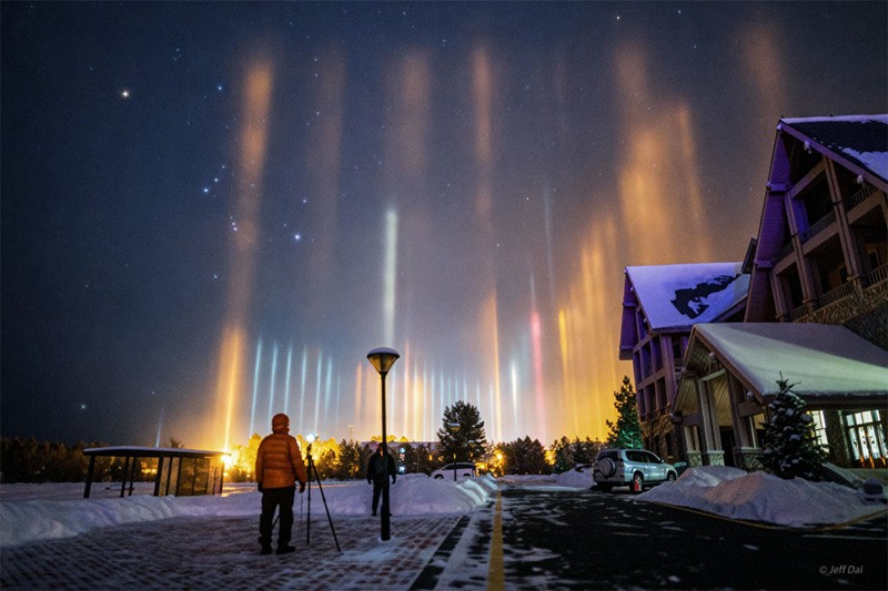 APOD - Light Pillars and Orion over Mohe