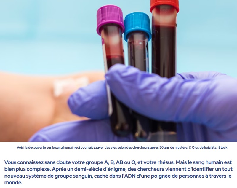 futura-sciences - 50 ans de mystère résolu : voici le nouveau groupe sanguin que des chercheurs viennent d'identifier