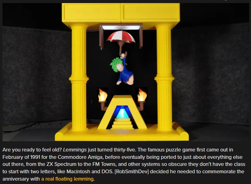 hackaday - Mag-Lev Lemming Refuses To Fall