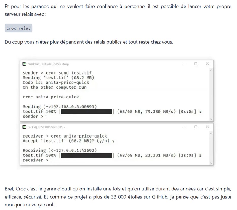 Korben - Croc - L'outil ultime pour transférer des fichiers entre deux ordis