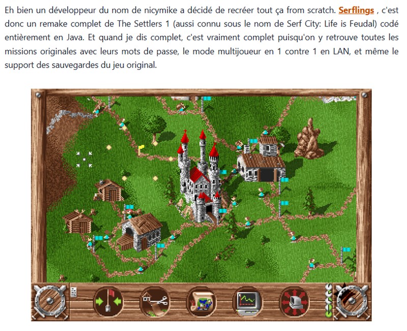 Korben - Serflings - Le remake de The Settlers 1 qui va vous replonger en 1993