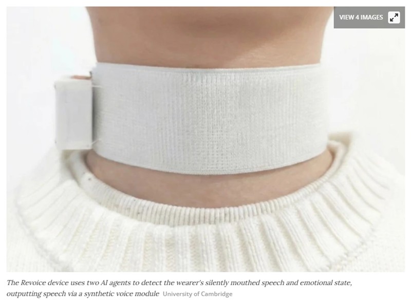 newatlas - AI wearable gives a voice to people rendered speechless by strokes