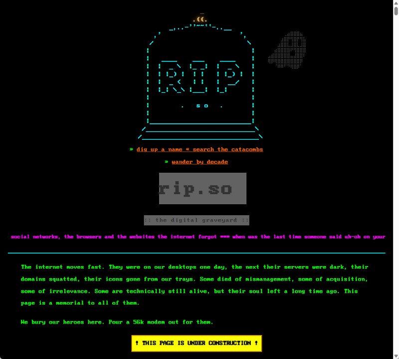 rip.so :: the digital graveyard ::