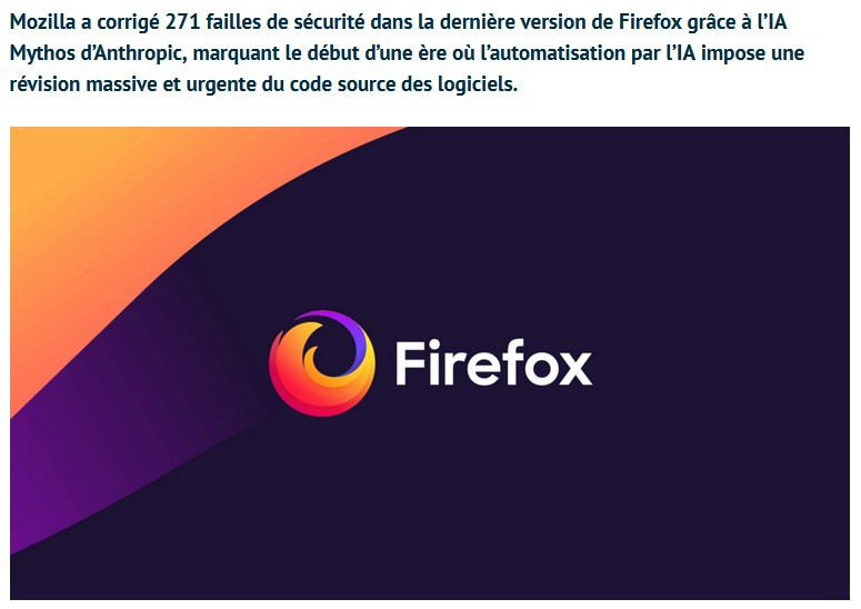 tomshardware - Une IA a trouvé 271 failles dans Firefox que les humains n’avaient pas vues Lire la suite sur https://www.tomshardware.fr/une-ia-a-trouve-271-failles-dans-firefox-que-les-humains-navaient-pas-vues/