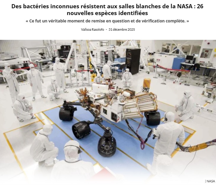 trustmyscience - Des bactéries inconnues résistent aux salles blanches de la NASA : 26 nouvelles espèces identifiées