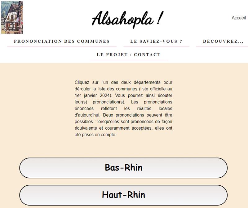 alsahopla - un site qui aide sur la prononciation des noms des villages Alsaciens =)