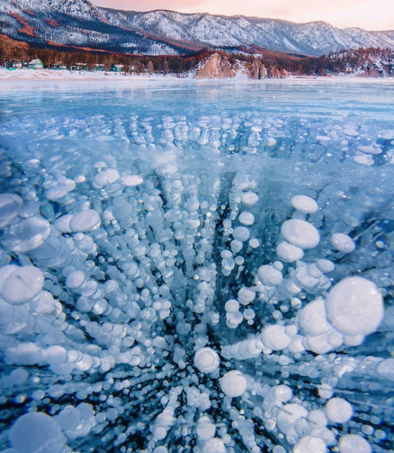 APOD - Methane Bubbles Frozen in Lake Baikal