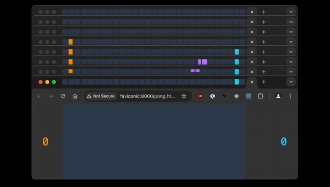 eieio.games - Running Pong in 240 Browser Tabs