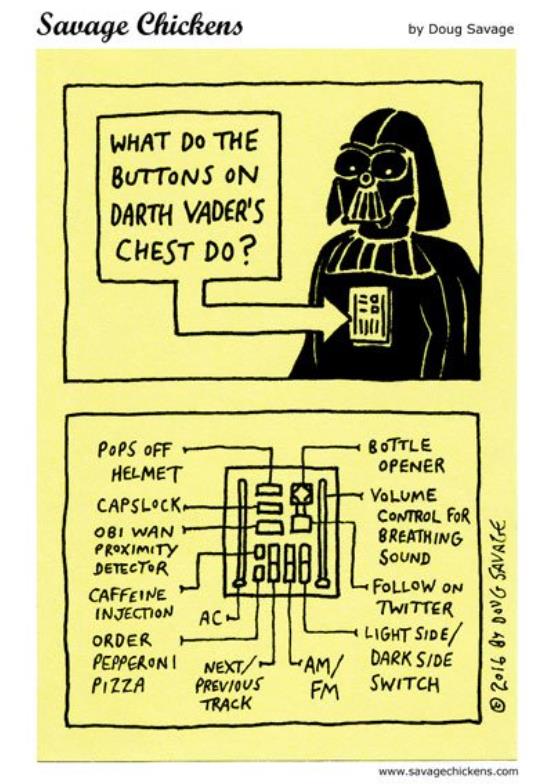 Doug Savage Comics - Vader buttons