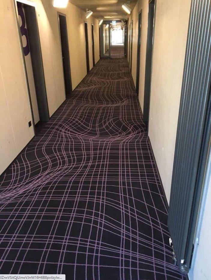 facebook.com Hotel en Allemagne qui utilise des tapis 3 D pour empêcher les clients de courir dans les couloirs.jpg