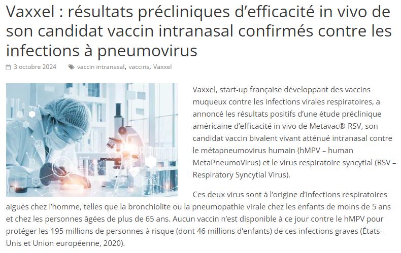 Les Vaxxeuses - Un vaccin intranasal contre les pneumovirus vient de prouver son efficacité chez le rat.