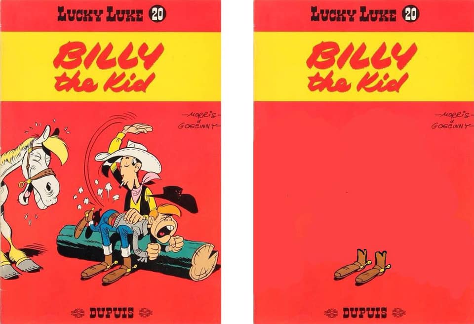 facebook.com Lucky Luke et Billy le Kid, version originale de 1962 vs réédition de 2020.jpg