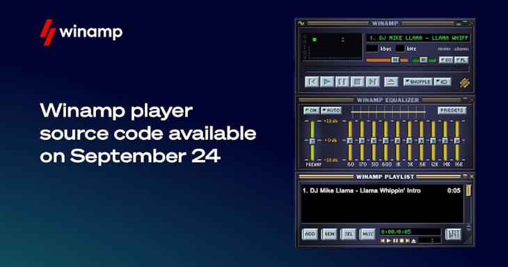 Today, Llama Group SA announced plans to release the source code of the original Winamp player on September 24, 2024.