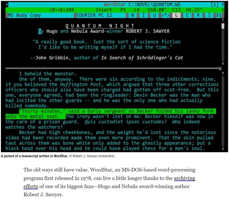 Gizmodo - Sci-Fi Writer Releases Free Archive of Legendary Word Processor Used by George RR Martin