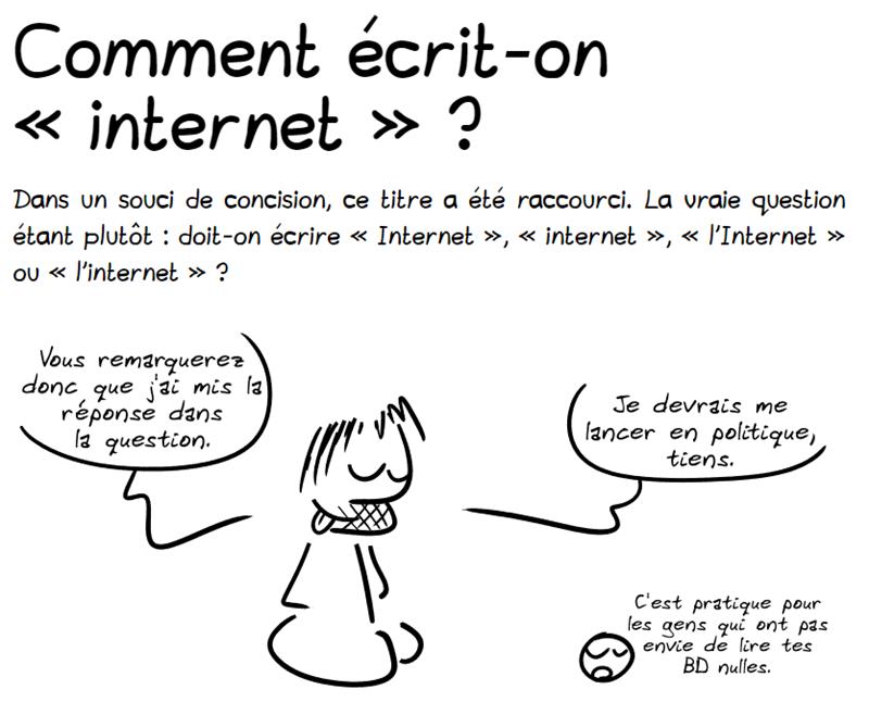 Comment écrit-on Internet