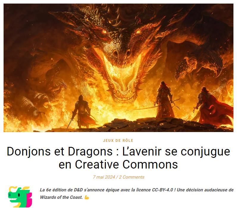 Donjons et Dragons : L’avenir se conjugue en Creative Commons