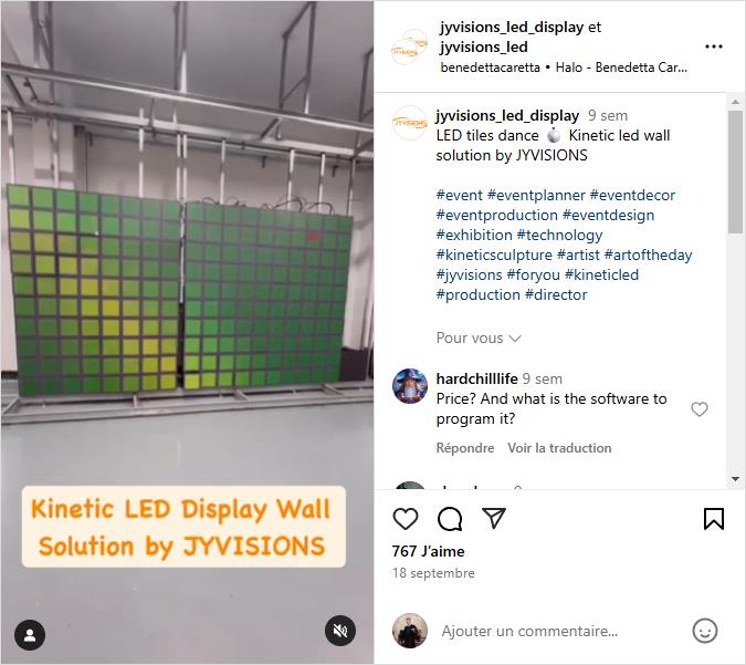 Kinetic led wall solution by JYVISIONS