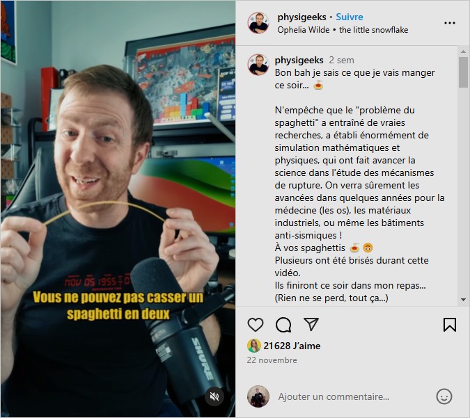 physigeeks - le problème spaghettis ou arriver à le casser en 2