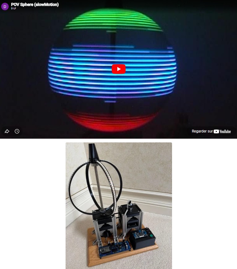 instructables - Persistence of Vision Sphere (POV) Using ESP32/Arduino/VSCode/PlatformIO