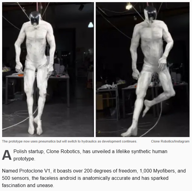 interestingengineering - Video: World’s first humanoid robot with lifelike muscles and bones twitches to life