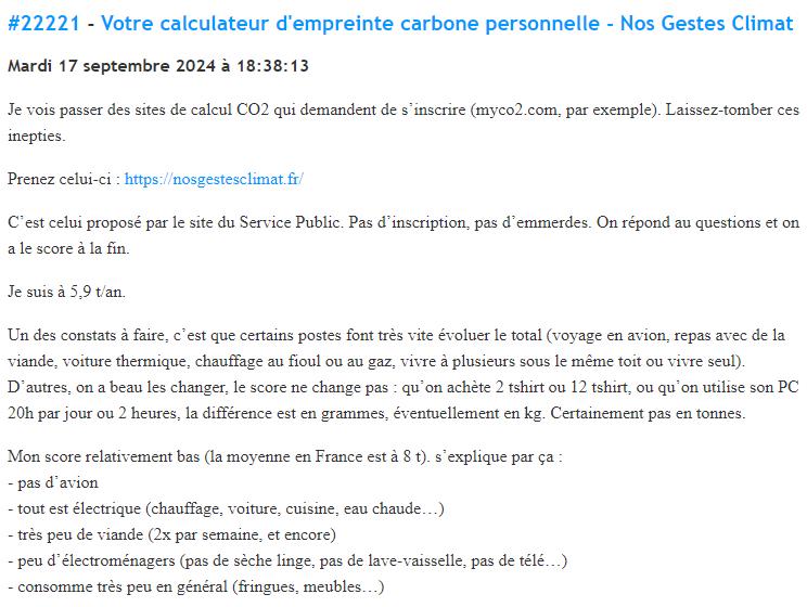 Timo - Votre calculateur d'empreinte carbone personnelle - Nos Gestes Climat