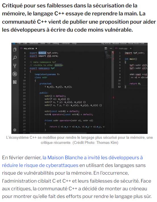 LMI - La communauté C++ s'attaque à la sécurité mémoire du langage