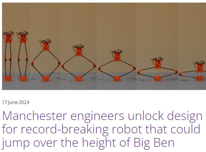Manchester engineers unlock design for record-breaking robot that could jump over the height of Big Ben