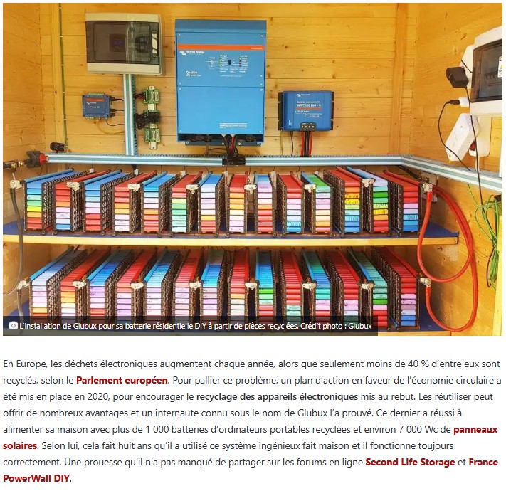 Neozone - Il alimente sa maison en électricité pendant 8 ans avec 1 000 batteries de PC portables