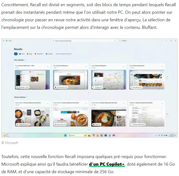 Recall (Rappel), c’est quoi cette nouvelle fonction (flippante) de Windows 11