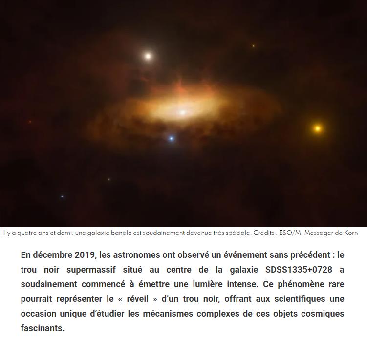 Il y a quatre ans et demi, une galaxie banale est soudainement devenue très spéciale. Crédits : ESO/M. Messager de Korn
