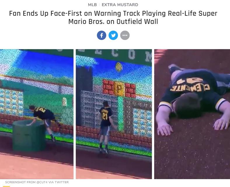 si.com pirates-fan-real-life-super-mario-bros-pnc-park-outfield-wall-video.jpg