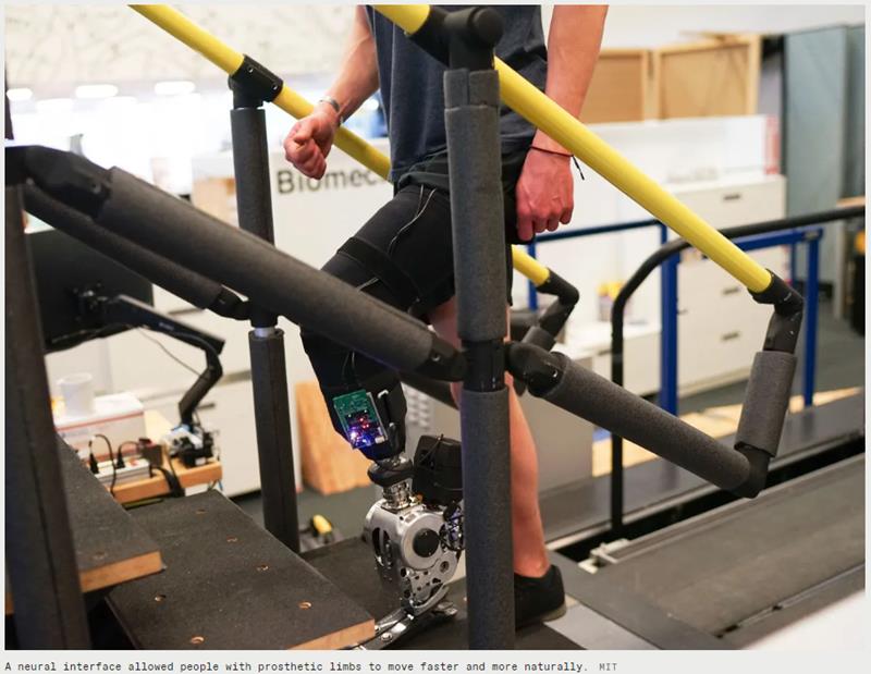 A neural interface allowed people with prosthetic limbs to move faster and more naturally. MIT